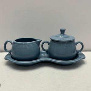 FIESTA SUGAR & CREAMER TRAY SET- blue